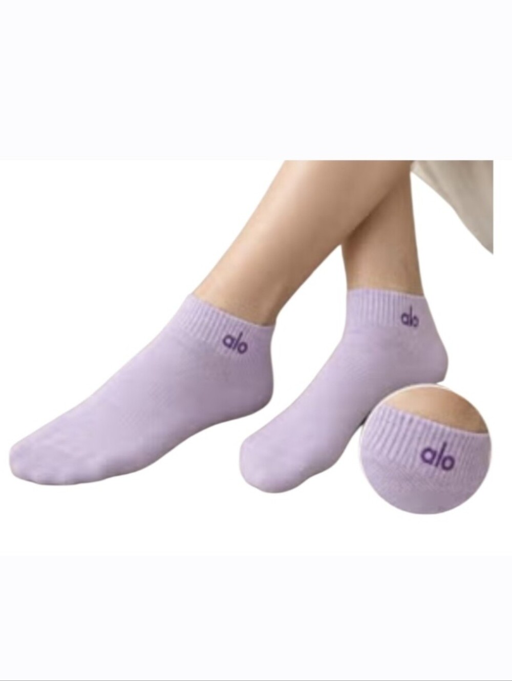 ALO Lavender Low-Cut Athletic Socks for Men - Ankle Pair